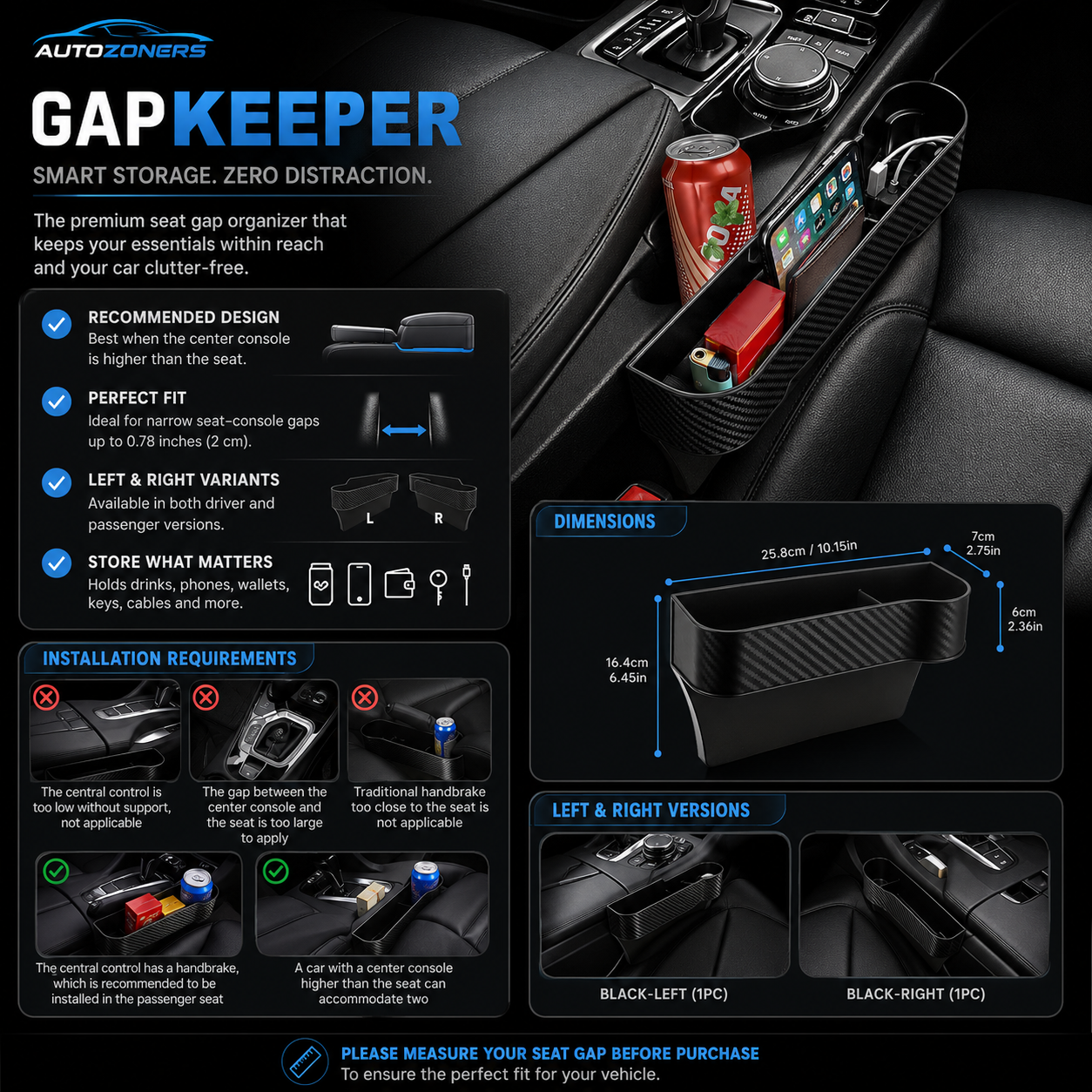 Car Seat Gap Organizer