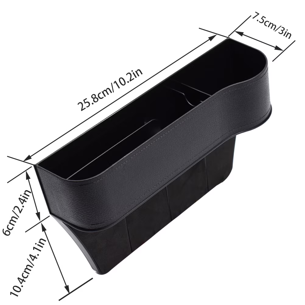 2 Pack Car Seat Gap Filler Organizer with Cup Holder Front Seat Organizer Storage Box