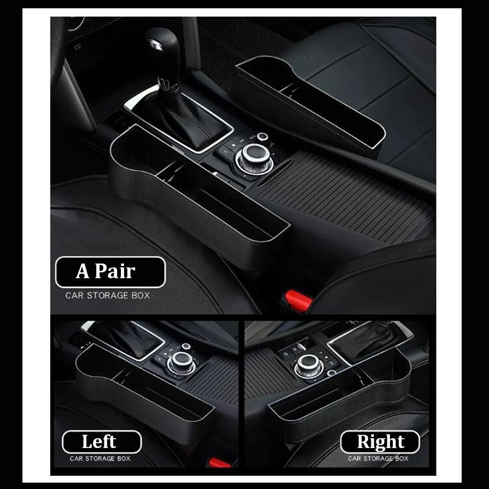 2 Pack Car Seat Gap Filler Organizer with Cup Holder Front Seat Organizer Storage Box