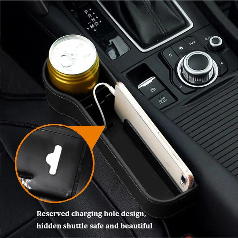 2 Pack Car Seat Gap Filler Organizer with Cup Holder Front Seat Organizer Storage Box