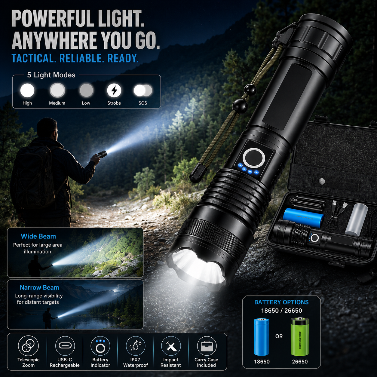 Rechargeable Emergency Flashlight