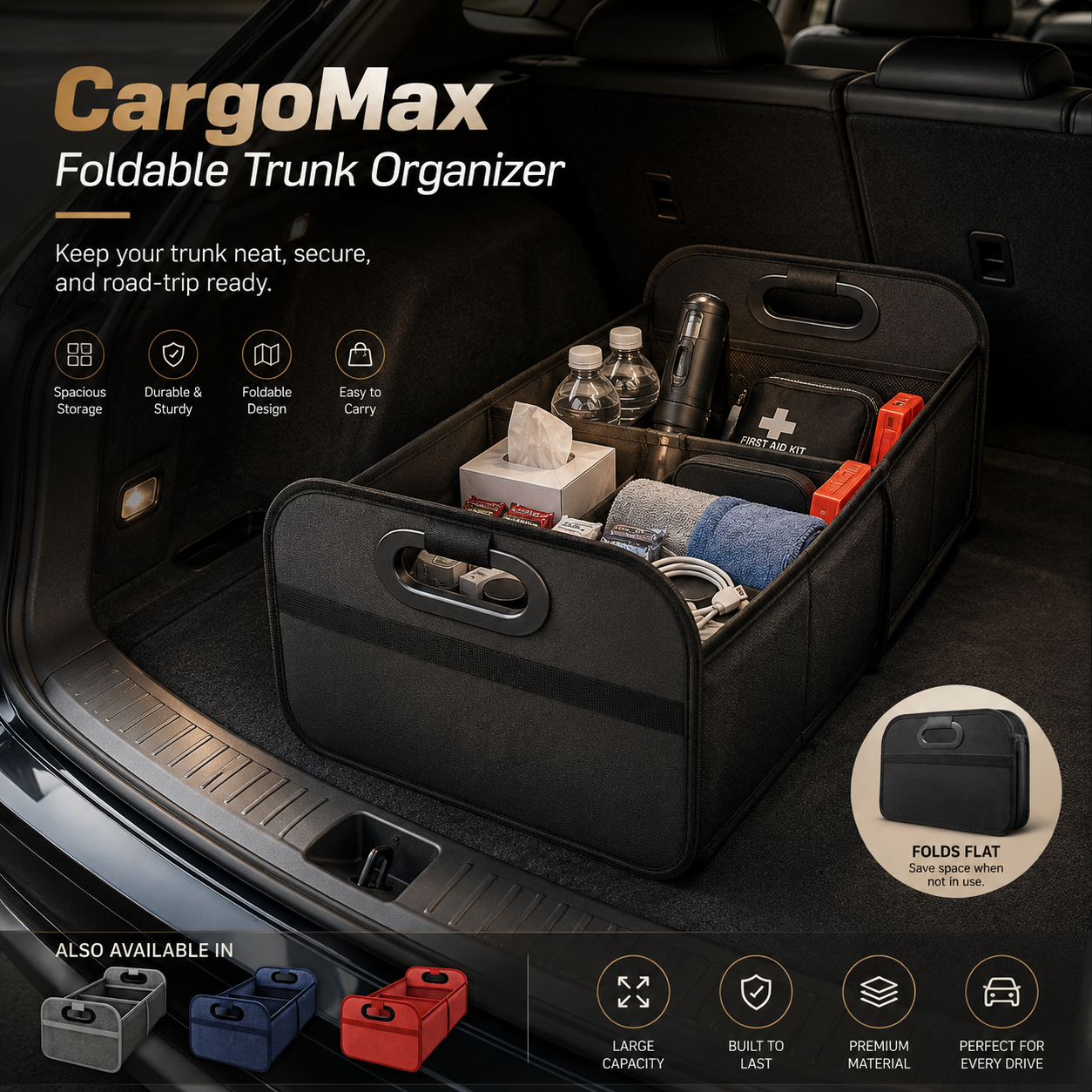 Foldable Car Trunk Organizer