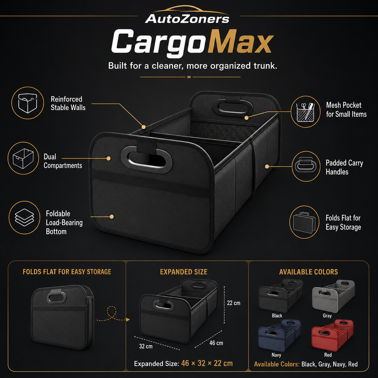 Foldable Car Trunk Organizer