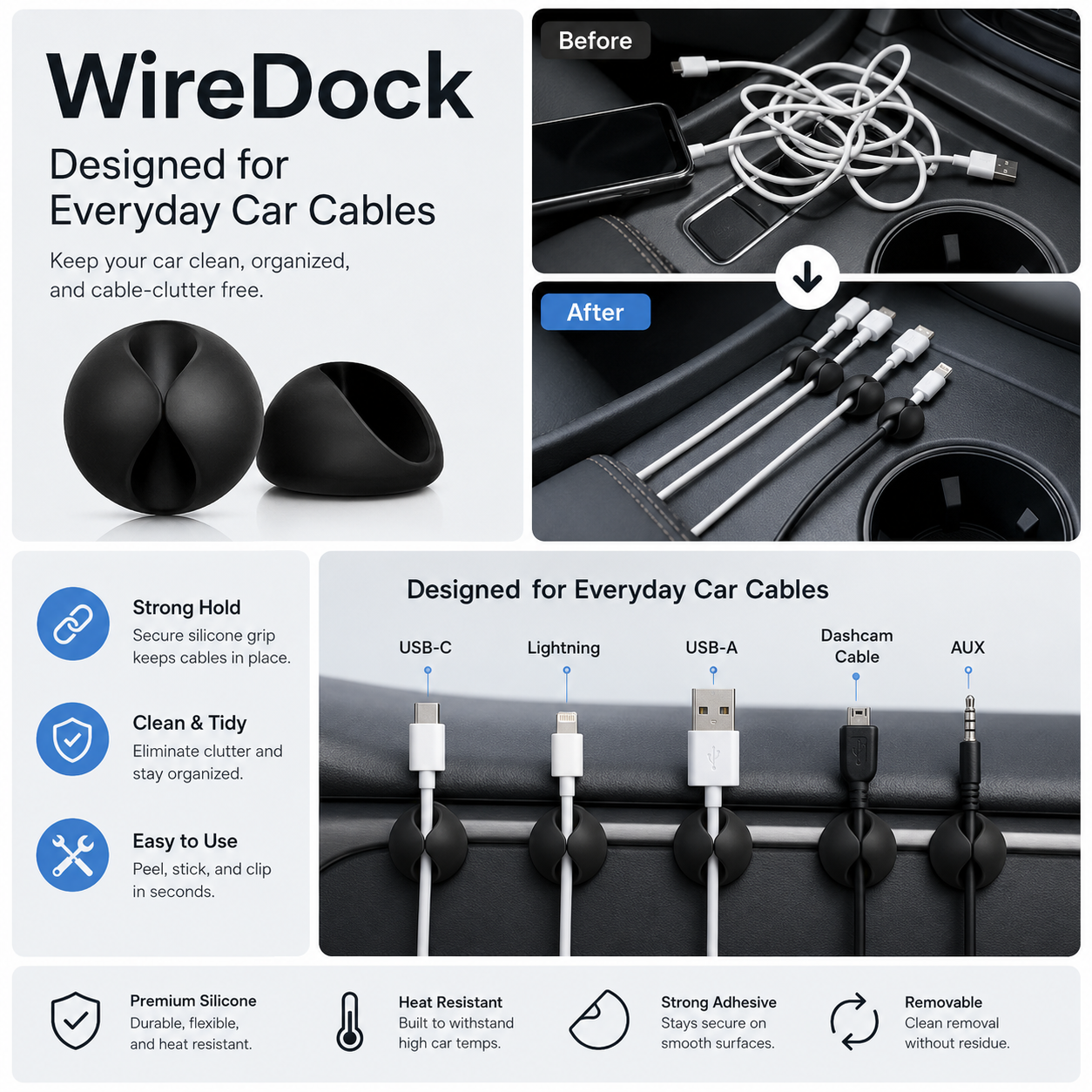 Car Cable Organizer