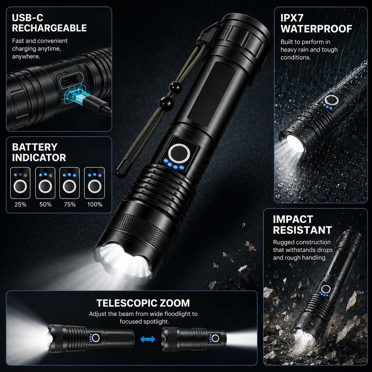 Rechargeable Emergency Flashlight