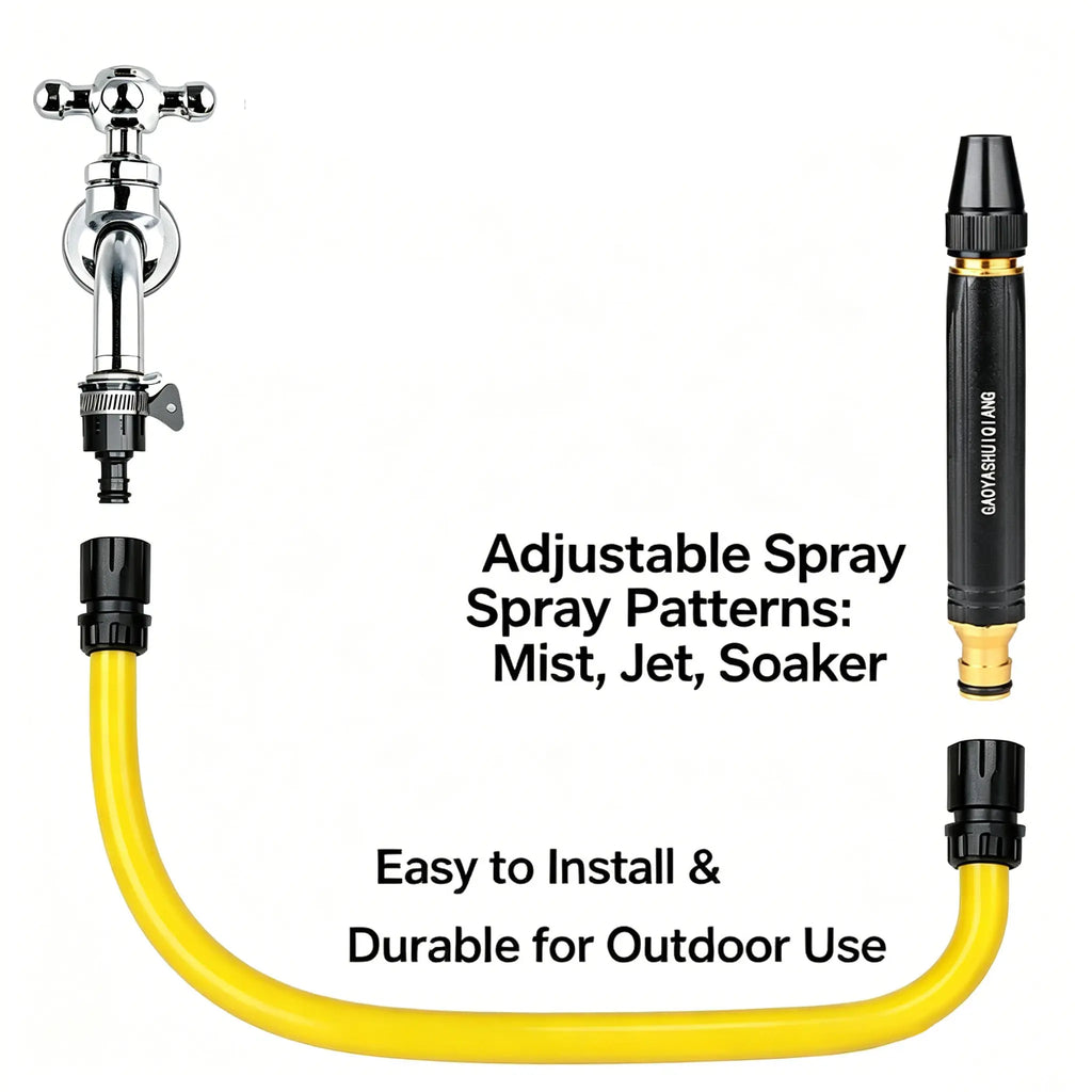 Heavy Duty Adjustable Twist Nozzle Home High Pressure Car Wash Water Gun, 2026 New Heavy High Pressure Washer Gun, Adjustable Booster High-Pressure Car Washing Water Nozzle for Outdoor Cleaning, Watering Plants and Car Washing