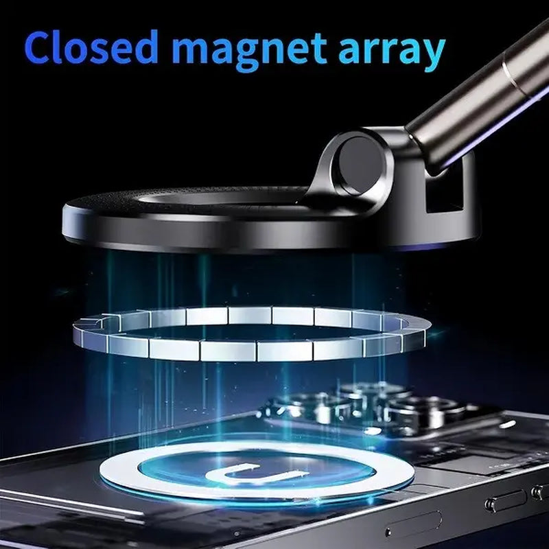 【Fathersdaygift】Guccqueen 2.0 Foldable Magnetic Car Phone Mount - 20 N52 Magnets, Vacuum Suction Cup with Heat-Resistant Nano-Adhesive Base for Magsafe Phones